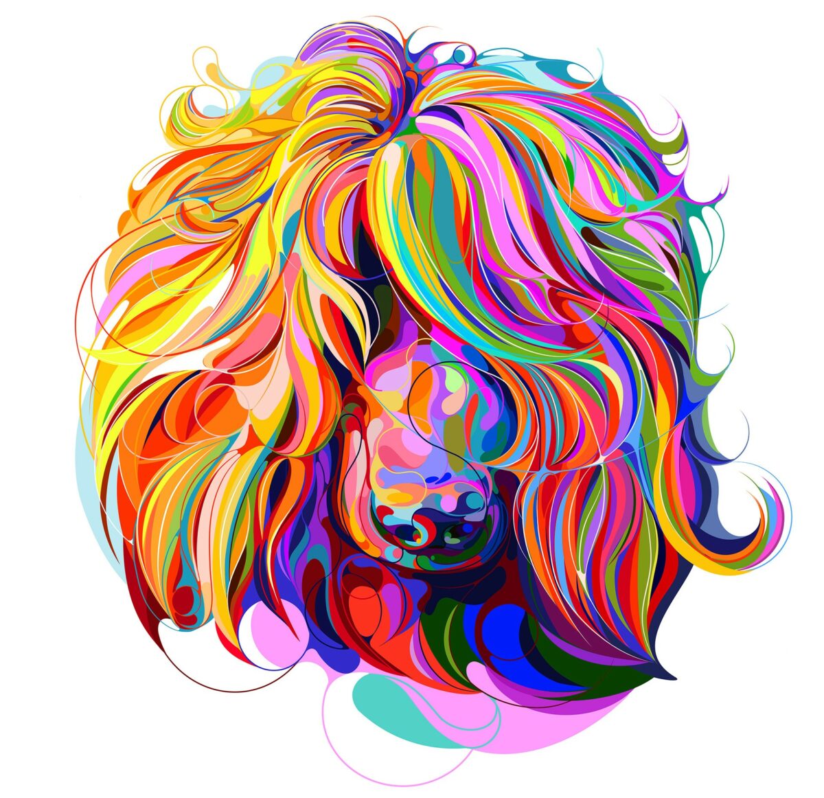 Kaleidoscopic Illustrations Of Expressive Dogs By Marina Okhromenko 3