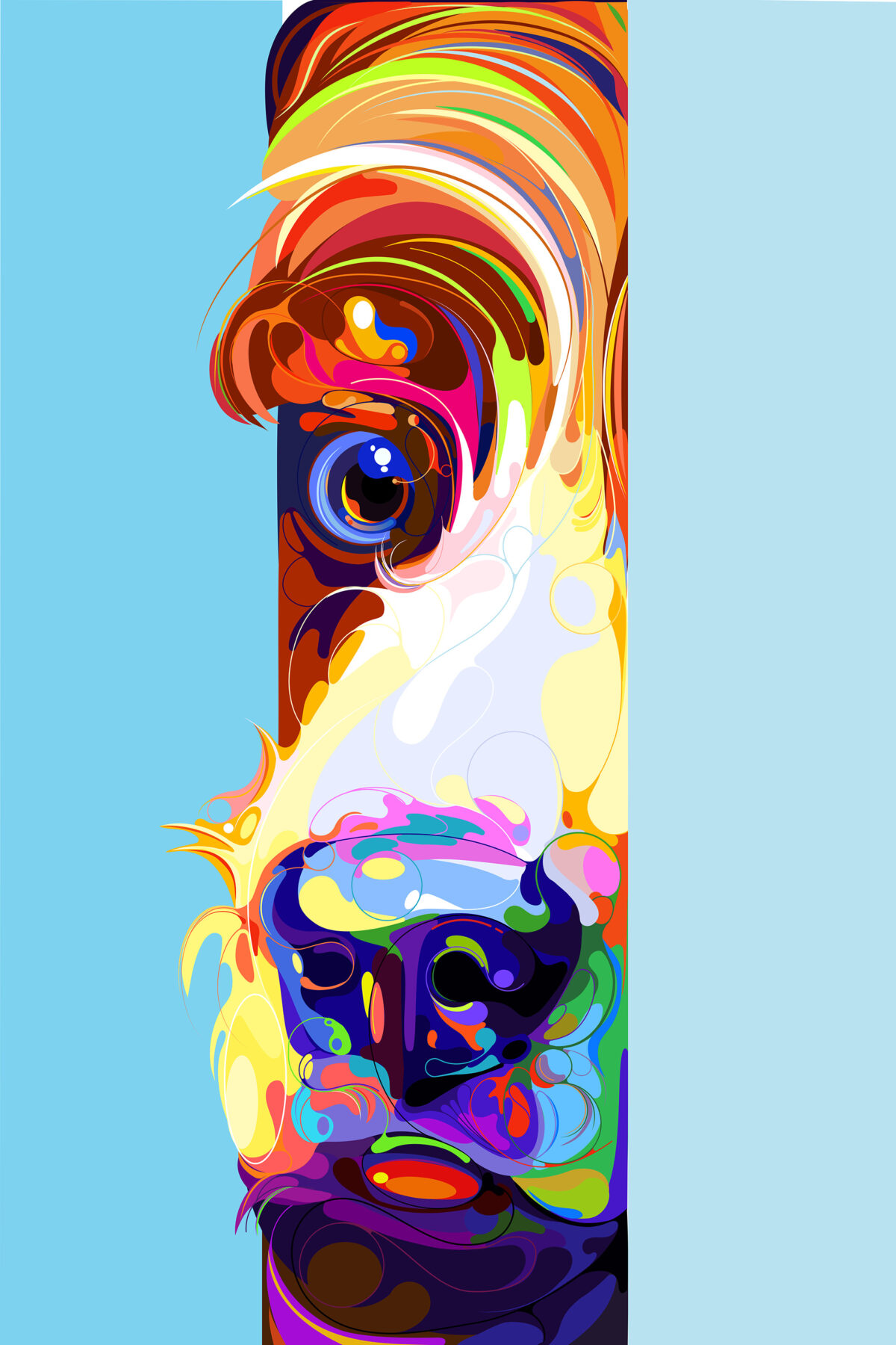 Kaleidoscopic Illustrations Of Expressive Dogs By Marina Okhromenko 6