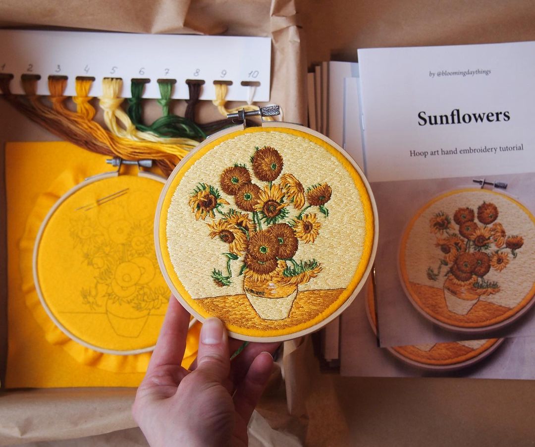 Minutely Embroidered Great Painters Masterpieces By Ira Kutsyna 9