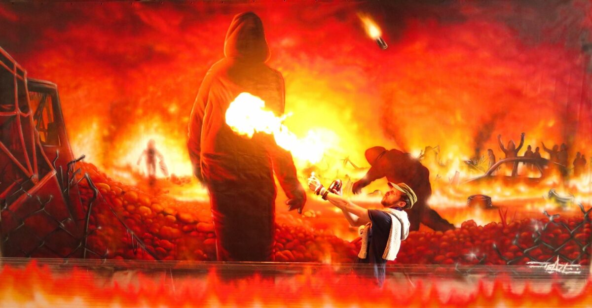 Amazing graffiti with three-dimensional optical illusion by Jeaze Oner 4