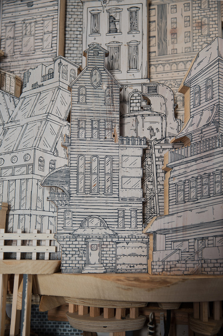 Extraordinary Cities Made From A Combination Of Drawings And Sculptures By Luke Osullivan 46