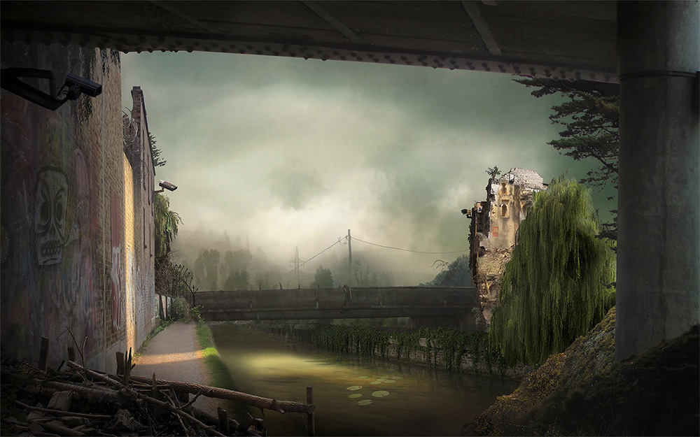 Fascinating Photomontages That Fuse Abandoned Places With Countryside Landscapes By Suzanne Moxhay 6