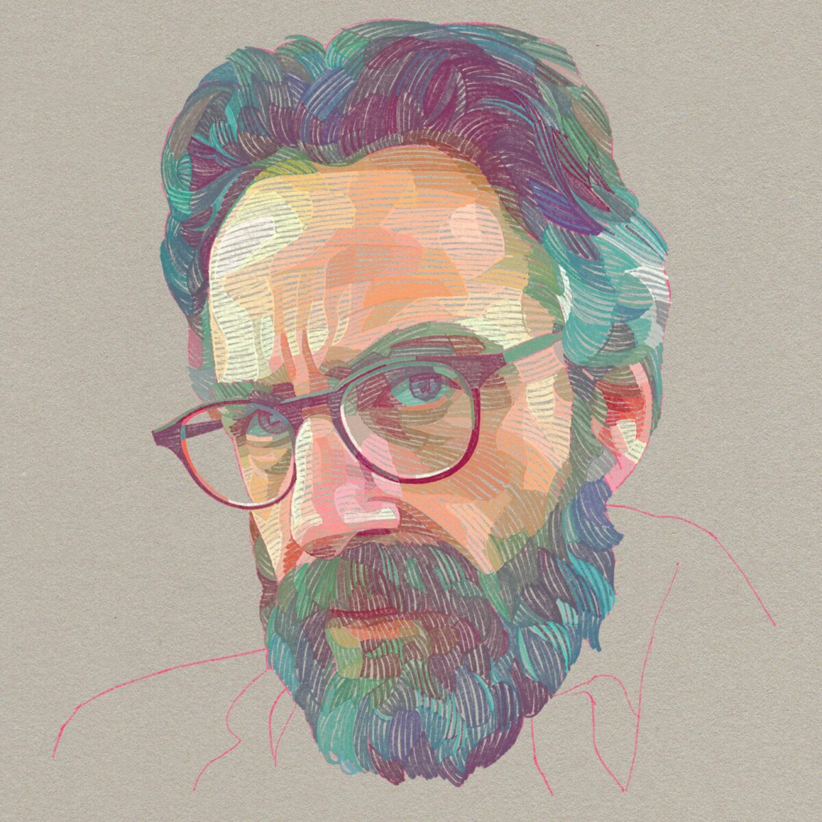 Superb Sketches Of Hands Portraits And Other Figures Composed Of Multicolored Geometric Forms By Lui Ferreyra 17