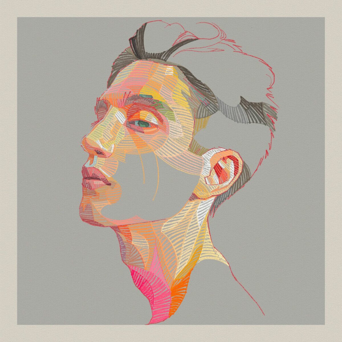 Superb Sketches Of Hands Portraits And Other Figures Composed Of Multicolored Geometric Forms By Lui Ferreyra 2