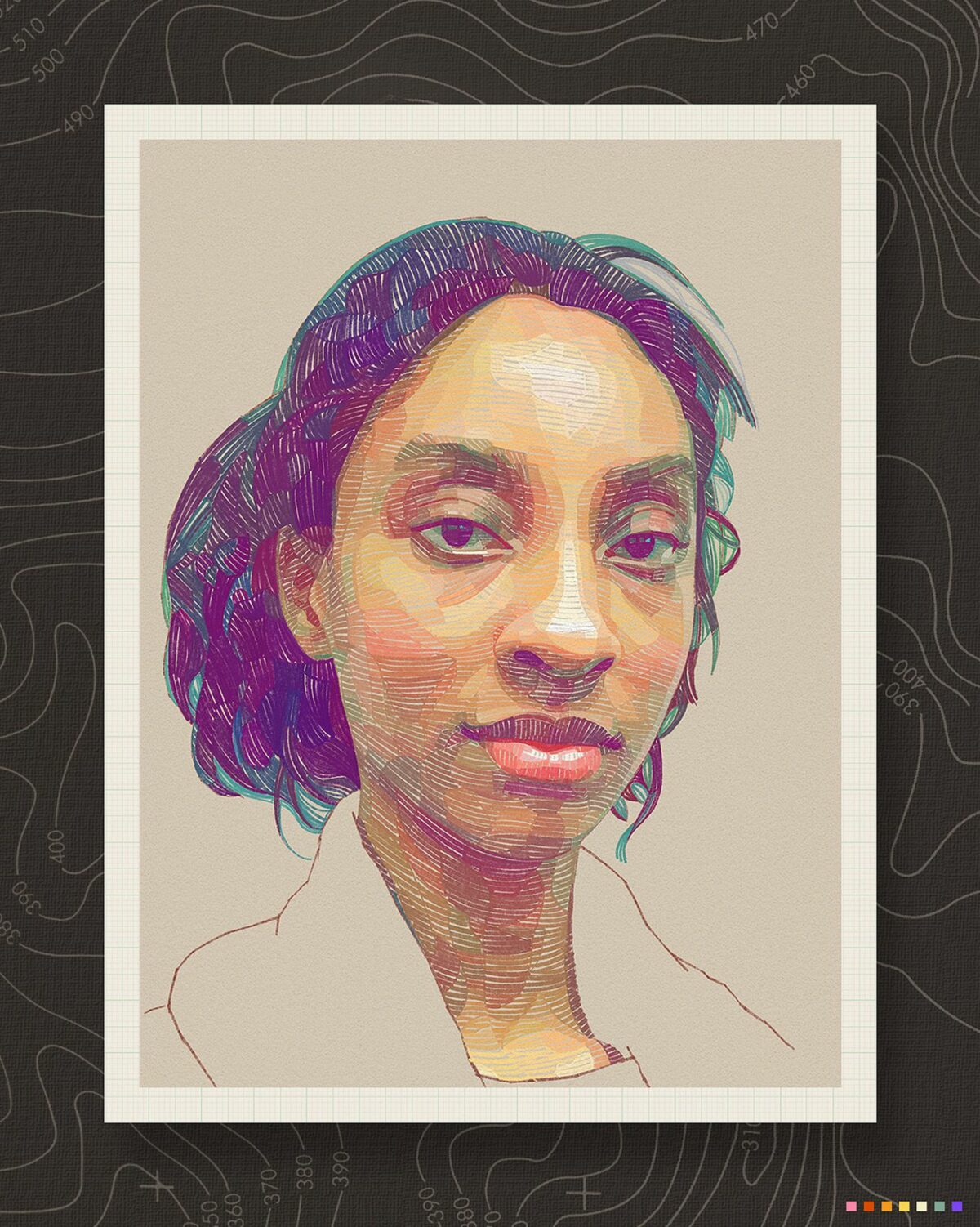 Superb Sketches Of Hands Portraits And Other Figures Composed Of Multicolored Geometric Forms By Lui Ferreyra 21