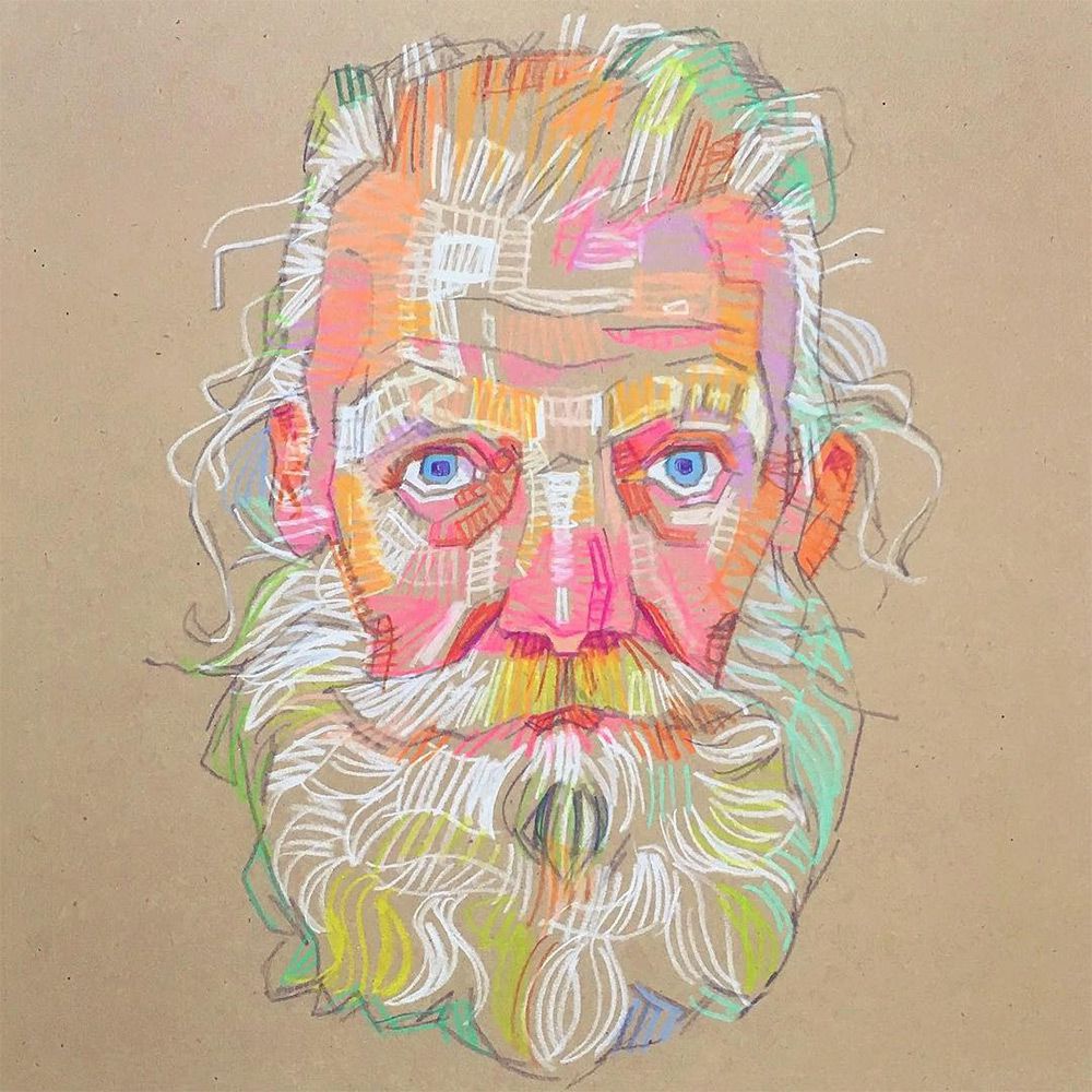 Superb Sketches Of Hands Portraits And Other Figures Composed Of Multicolored Geometric Forms By Lui Ferreyra 7