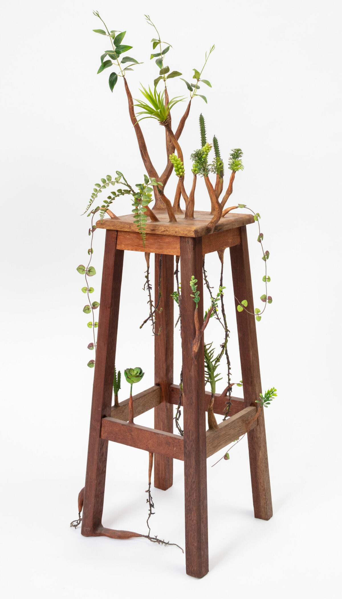 Art And Nature Humorous Wooden Sculptures With Sprouted Wooden Limbs By Camille Kachani 7