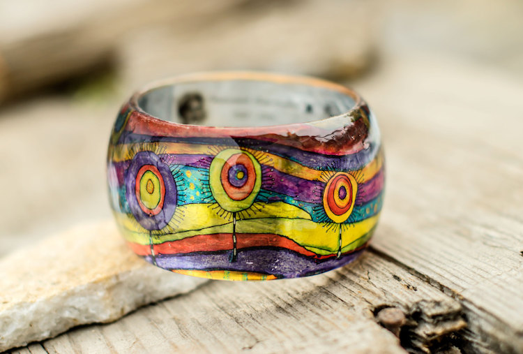 Colorful Resin Bangles Printed With Famous Paintings By Pagane Uniques 13