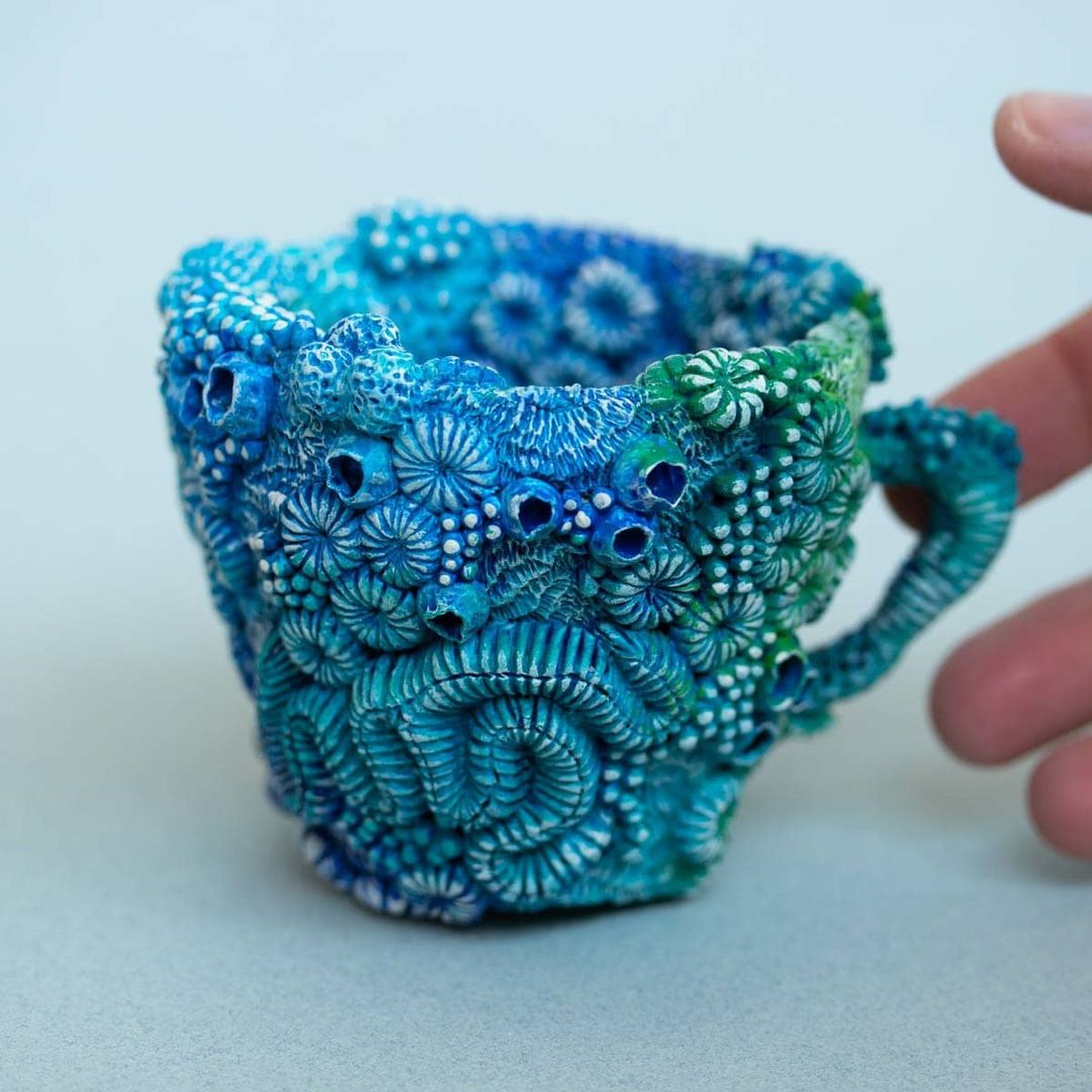 Discarded Objects Populated With Colorful Plant Coral And Fungus Sculptures By Stephanie Kilgast 10