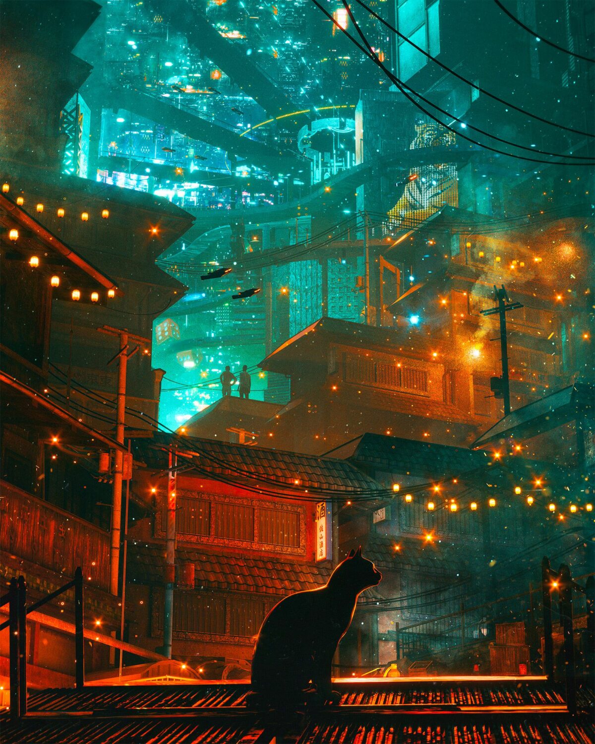 Extraordinary Illustrations Of Cyberpunk Cities By Dangiuz 3