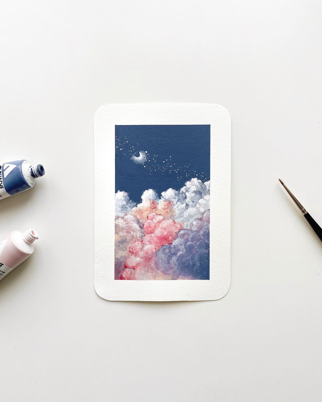 Gorgeous And Adorable Paintings On Little Cards And Paper Sheets By Cathy Camille 7