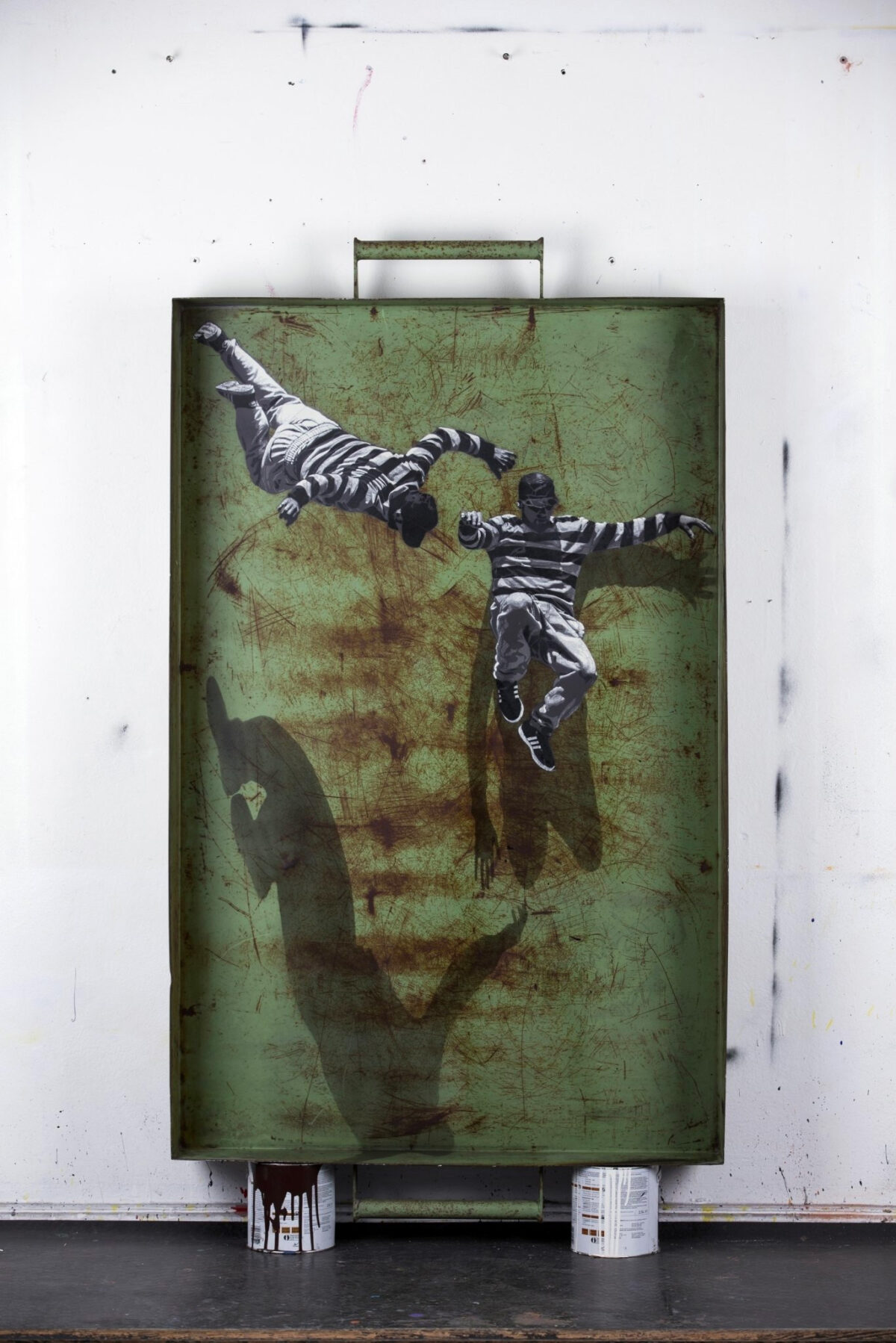 Jump And Climb Amazing Black And White Murals Of People In Movement By Anders Gjennestad 5