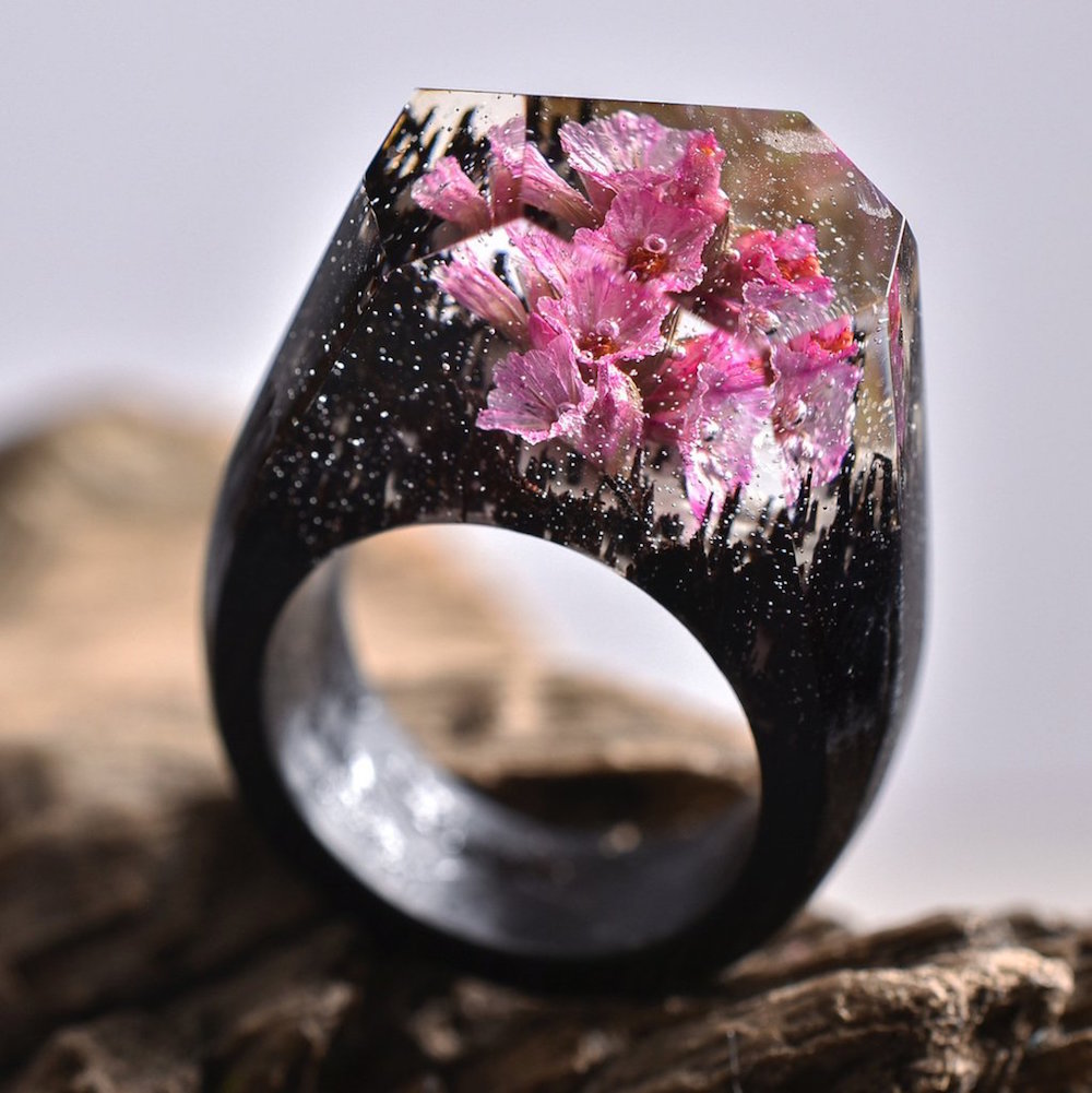 Small Ethereal Worlds Encapsulated In Wood And Resin Rings By Secret Wood 2
