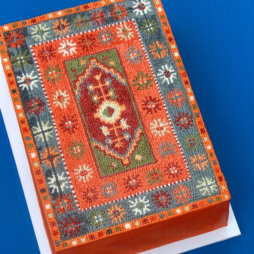 The Incredible Rug And Carpet Like Buttercream Cake Decoration Of Alana Jones Mann 6