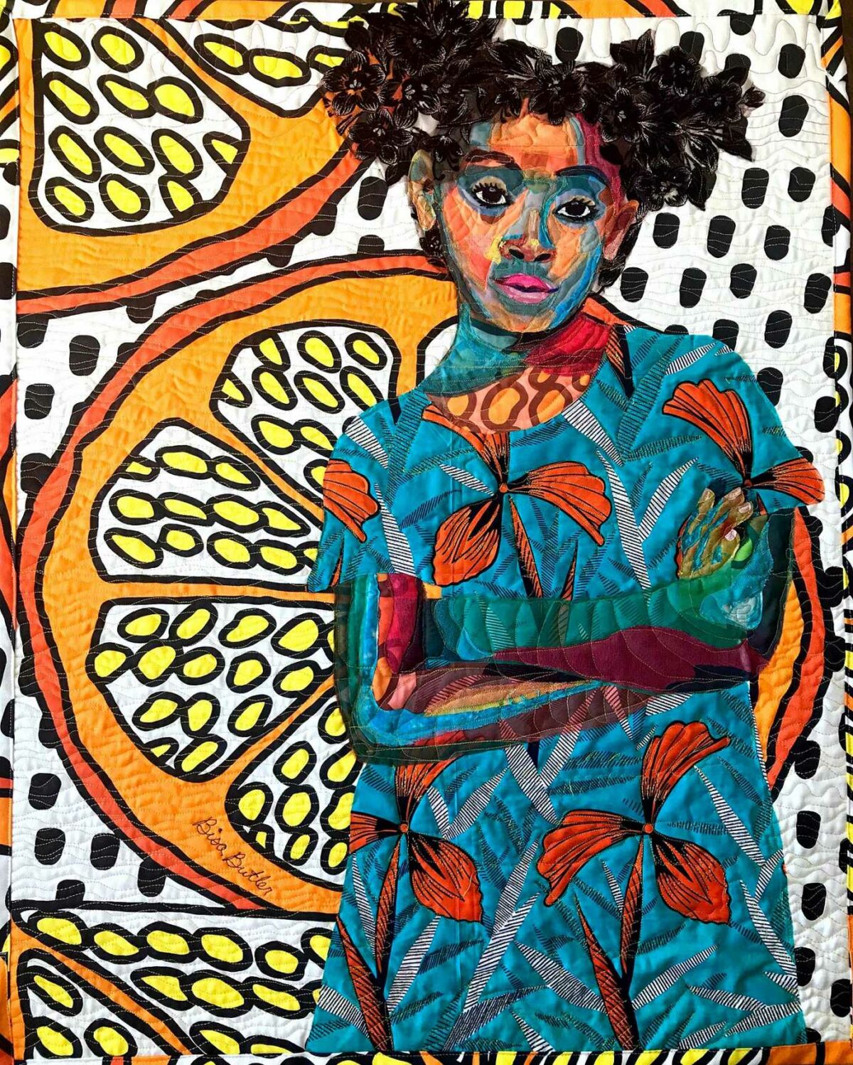 Vibrant Portraits Painted With Patterned Fabrics By Bisa Butler 13