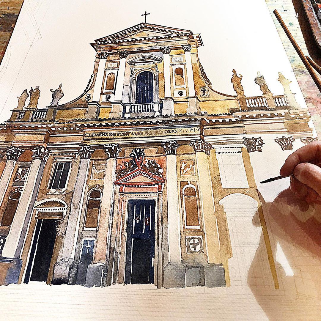 Architectural Watercolors The Extraordinary Watercolors Of Maja Wronska 9