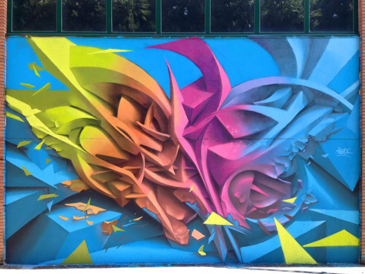 Dizzying 3d Abstract Murals By Peeta 5