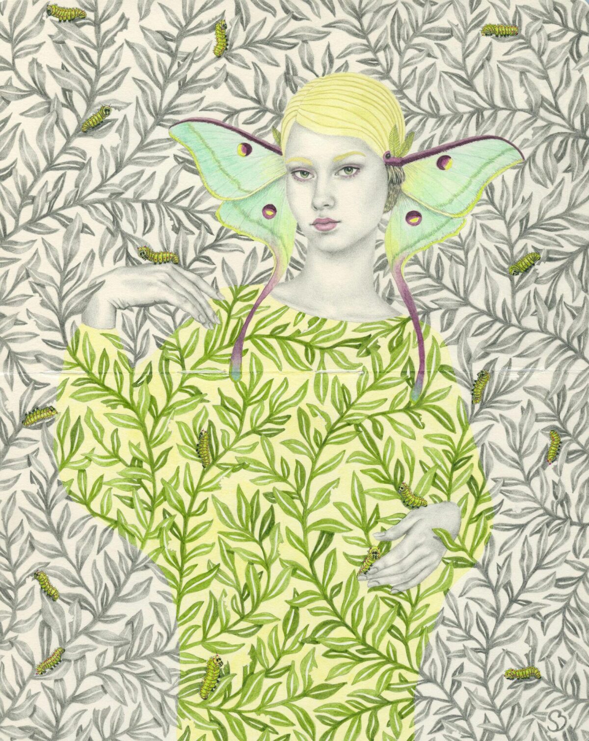 Gorgeous Female Portraits Decorated With Abstract And Floral Patterns By Sofia Bonati 12