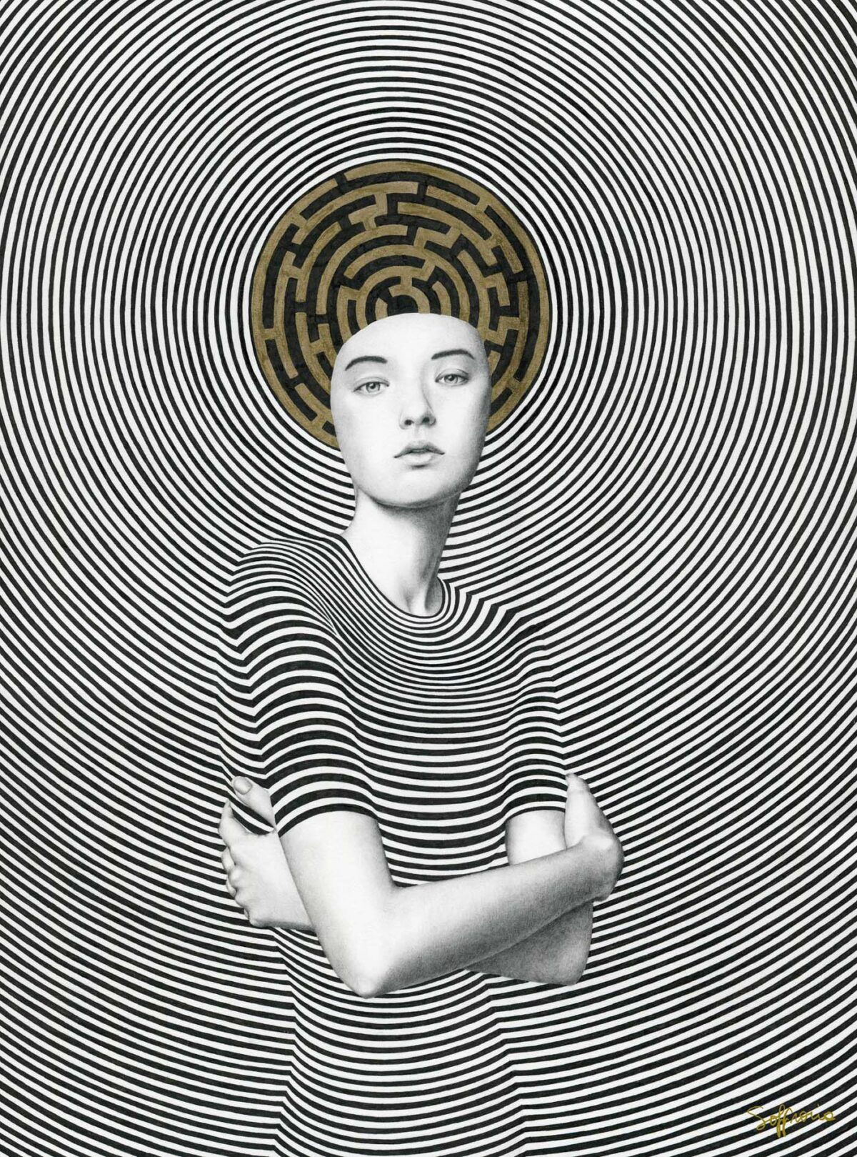 Gorgeous Female Portraits Decorated With Abstract And Floral Patterns By Sofia Bonati 17