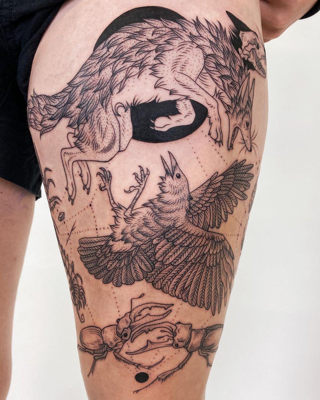 Pretty Tattoos Of Fauna And Flora By Pony Reinhardt 11