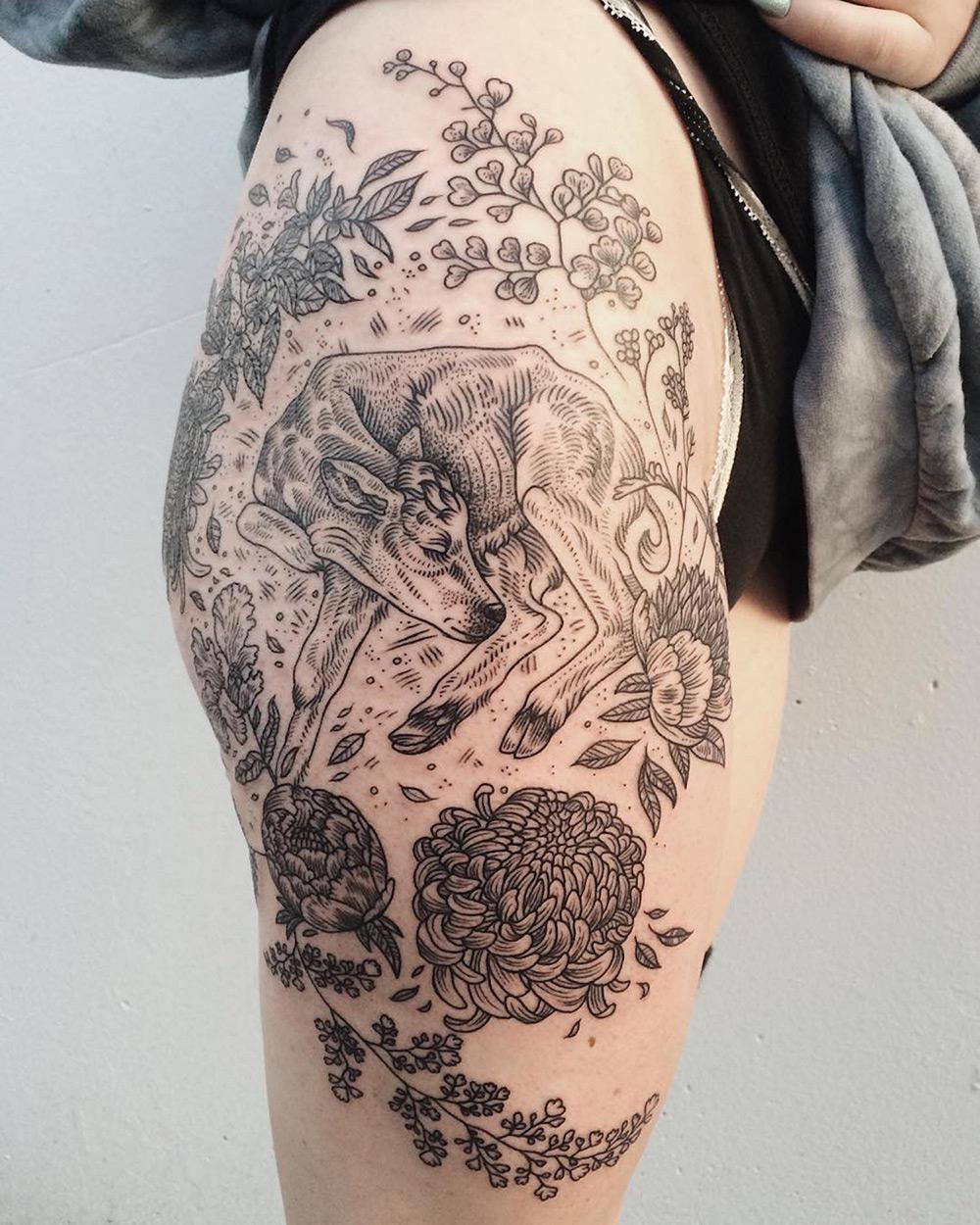 Pretty Tattoos Of Fauna And Flora By Pony Reinhardt 4