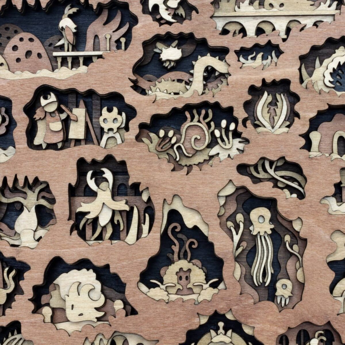 Gorgeous Multi Layered Laser Cut Wood Illustrations By Martin Tomsky 7