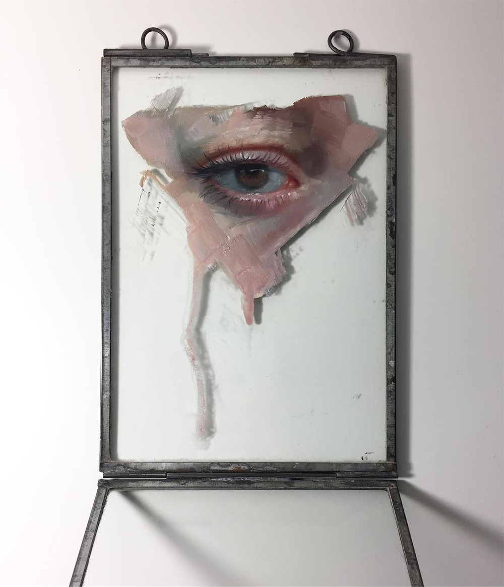 Realistic Paintings Of Eyes And Mouths On Glass By Henrik Uldalen 6