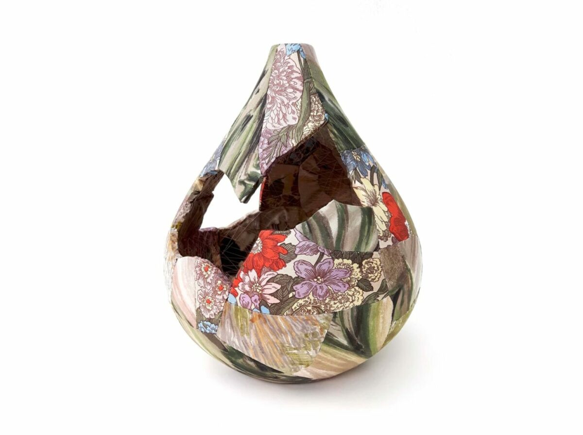 Shattered Vases And Bowls Revitalized With Vintage Patterned Fabrics By Zoe Hillyard 4