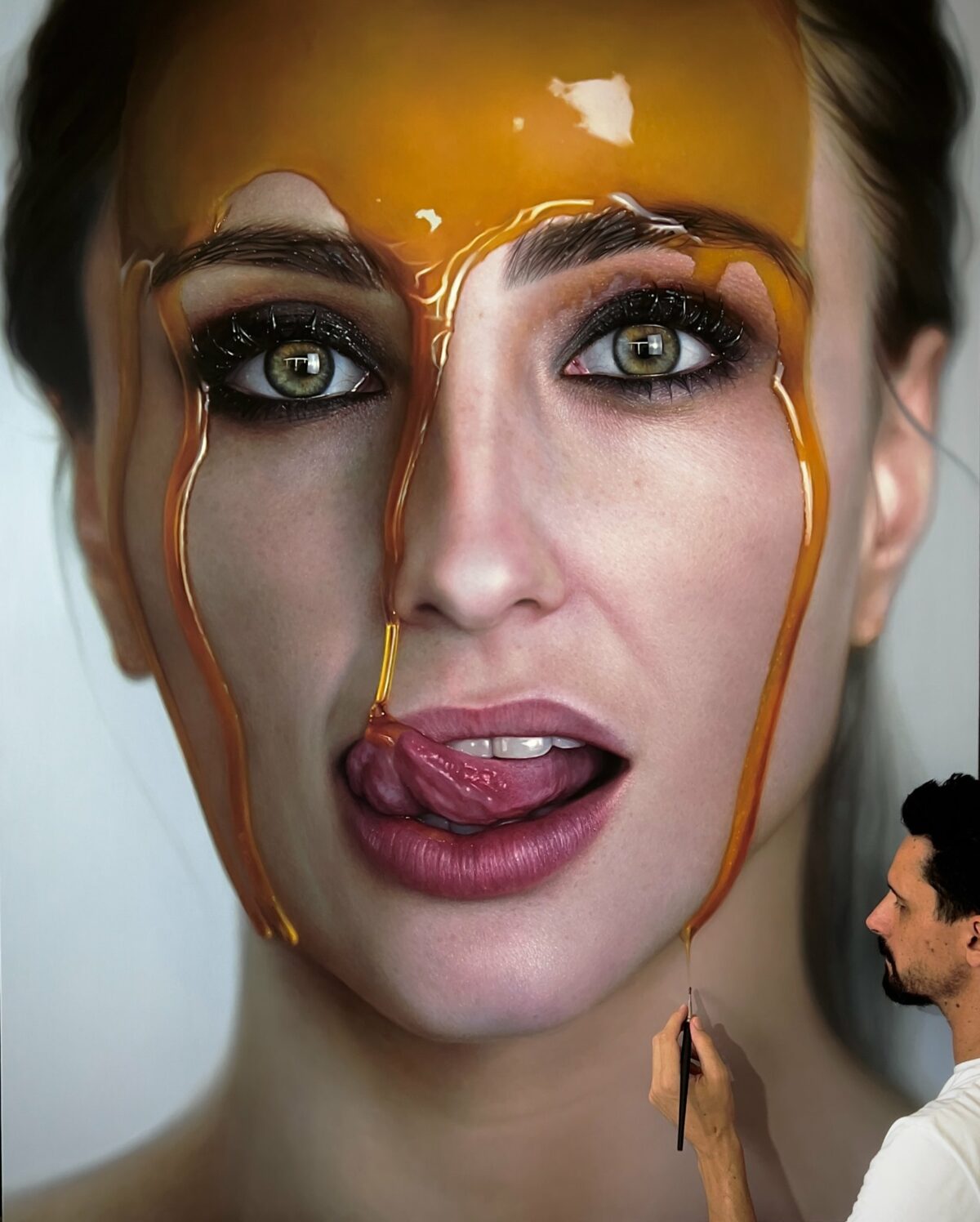 Incredible Hyper Realistic Portraits Of Girls Covered With Honey By Fabiano Millani 9