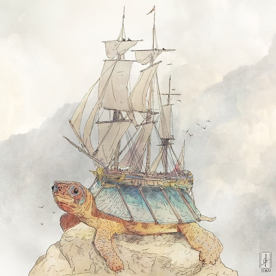 Marvelous Surrealistic Illustrations Of Marine Animals Floating In The Air By Gregory Fromenteau 13