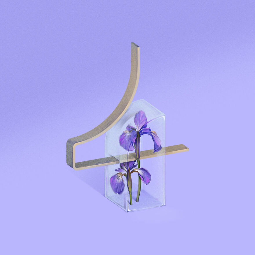 36 Days Of Type 2021 A Striking Alphabet Of Flowers Integrated Into Interior Elements By Laurynas Kamarauskas 5