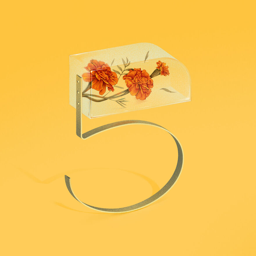 36 Days Of Type 2021 A Striking Alphabet Of Flowers Integrated Into Interior Elements By Laurynas Kamarauskas 6