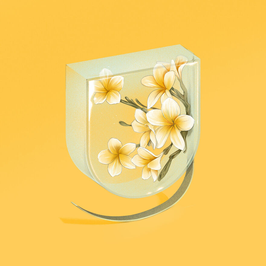 36 Days Of Type 2021 A Striking Alphabet Of Flowers Integrated Into Interior Elements By Laurynas Kamarauskas 10