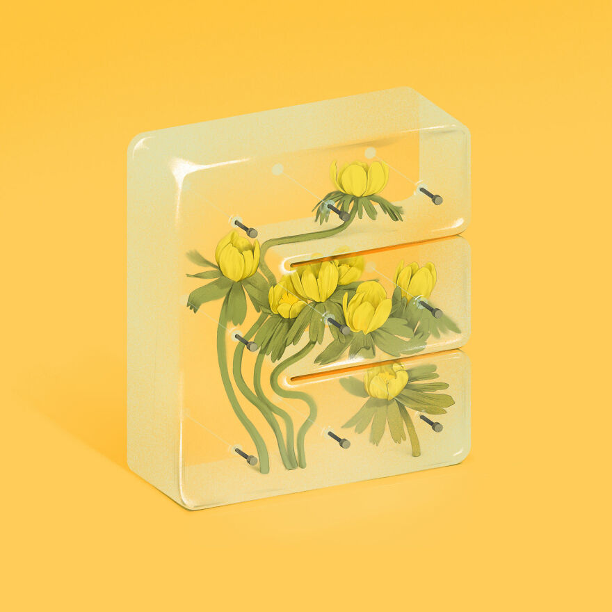 36 Days Of Type 2021 A Striking Alphabet Of Flowers Integrated Into Interior Elements By Laurynas Kamarauskas 15