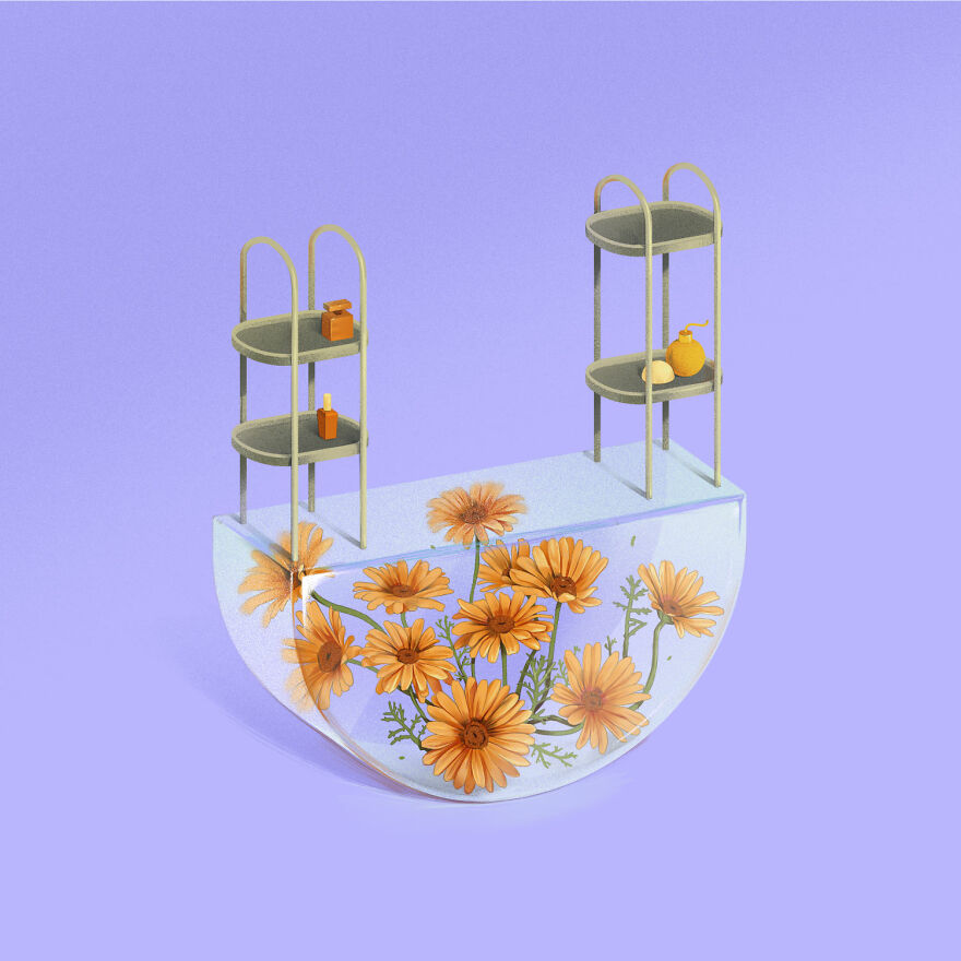 36 Days Of Type 2021 A Striking Alphabet Of Flowers Integrated Into Interior Elements By Laurynas Kamarauskas 31