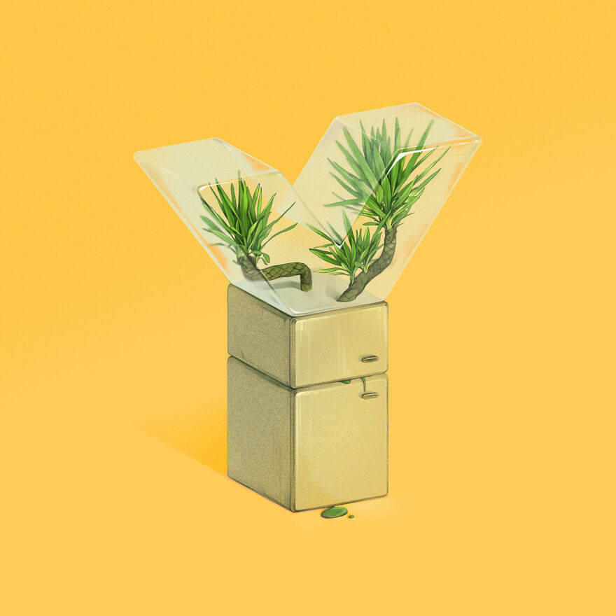 36 Days Of Type 2021 A Striking Alphabet Of Flowers Integrated Into Interior Elements By Laurynas Kamarauskas 35