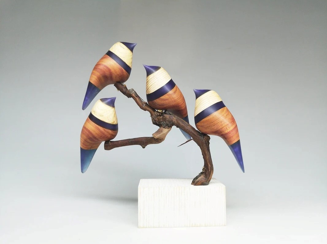 Bird Wood And Resin Sculptures By Yurii Myketka 1