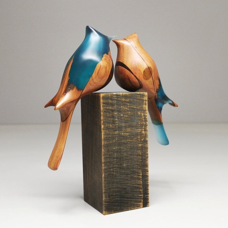 Bird Wood And Resin Sculptures By Yurii Myketka 16