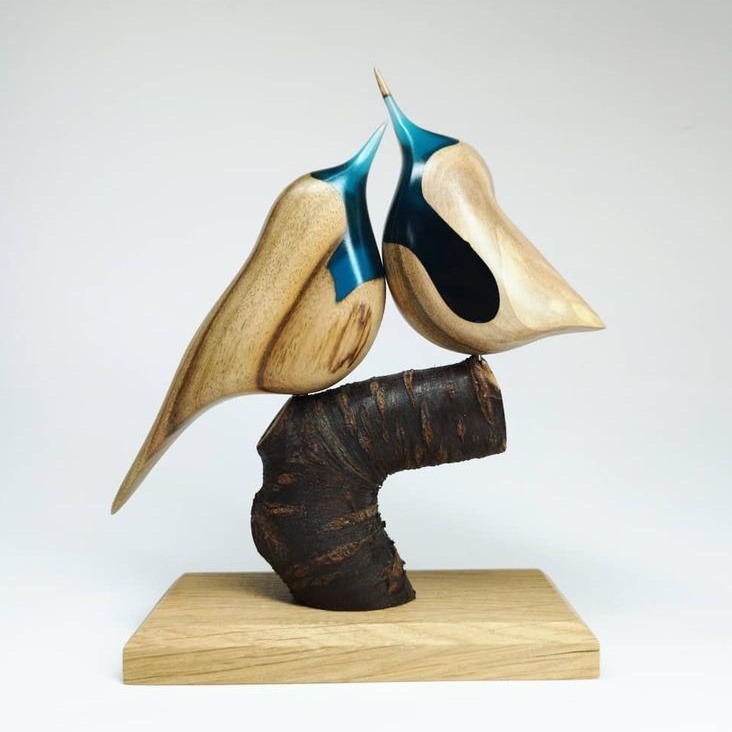 Bird Wood And Resin Sculptures By Yurii Myketka 8
