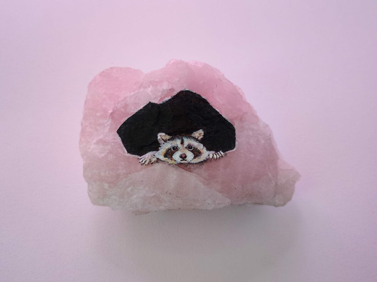 Enchanting Miniature Animals Painted On Rose Quartz By Iantha Naicker 1
