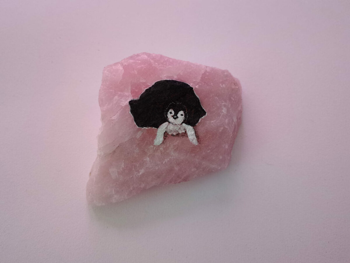 Enchanting Miniature Animals Painted On Rose Quartz By Iantha Naicker 11