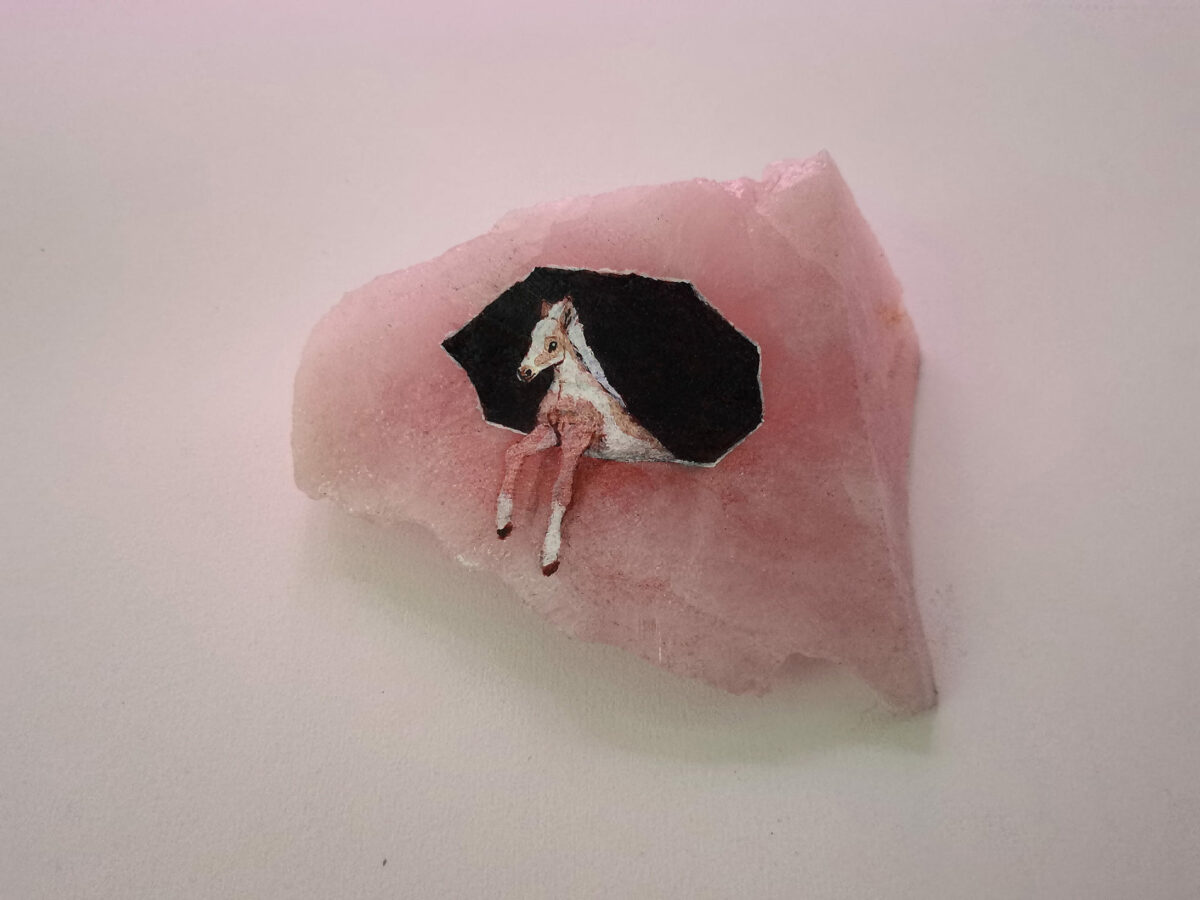 Enchanting Miniature Animals Painted On Rose Quartz By Iantha Naicker 12
