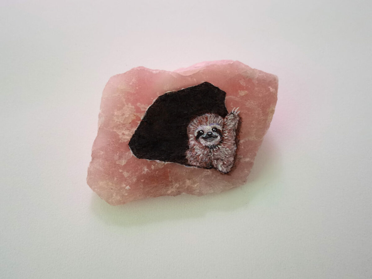 Enchanting Miniature Animals Painted On Rose Quartz By Iantha Naicker 5
