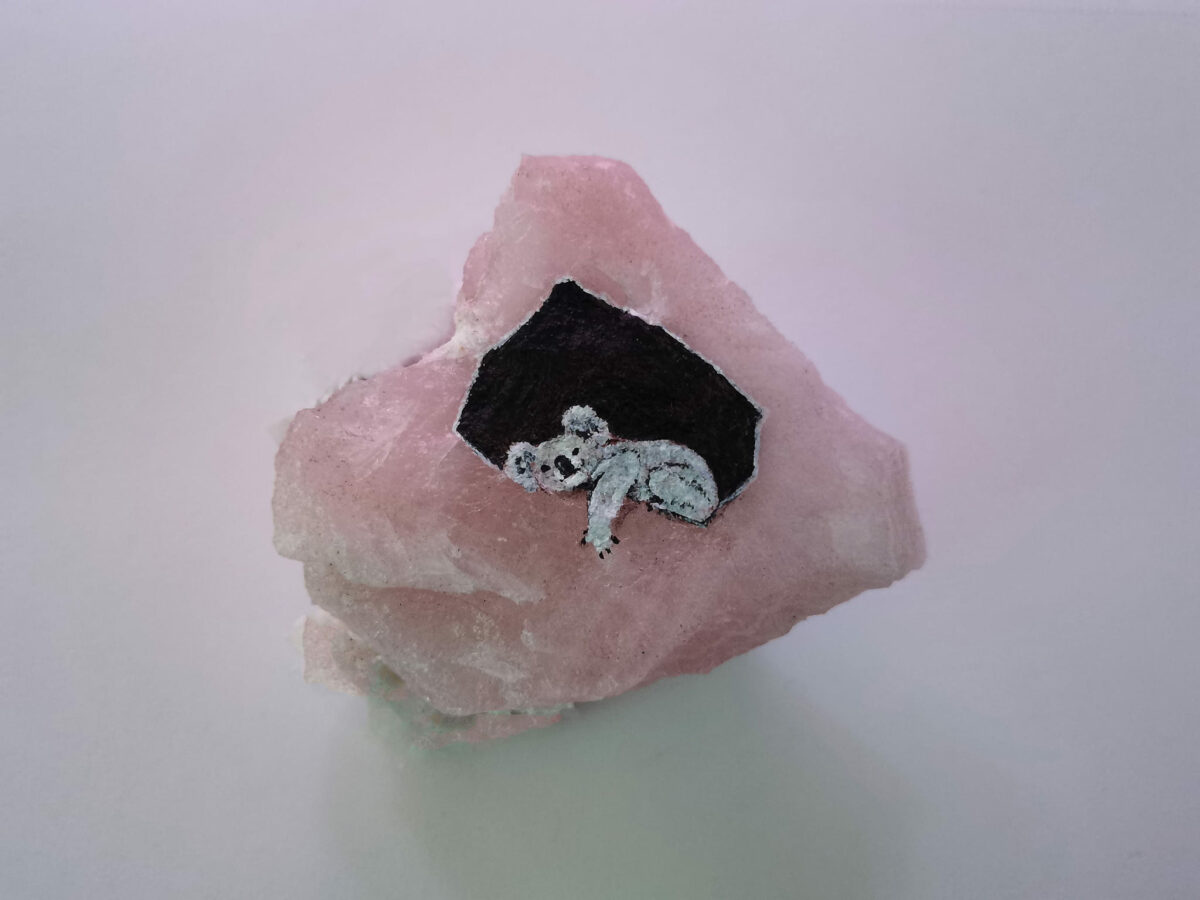 Enchanting Miniature Animals Painted On Rose Quartz By Iantha Naicker 7