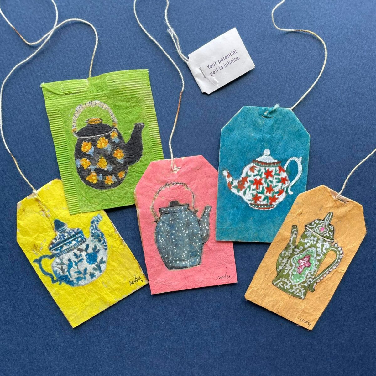 Gorgeous Miniature Watercolors Painted On Used Teabags By Ruby Silvious 8 1