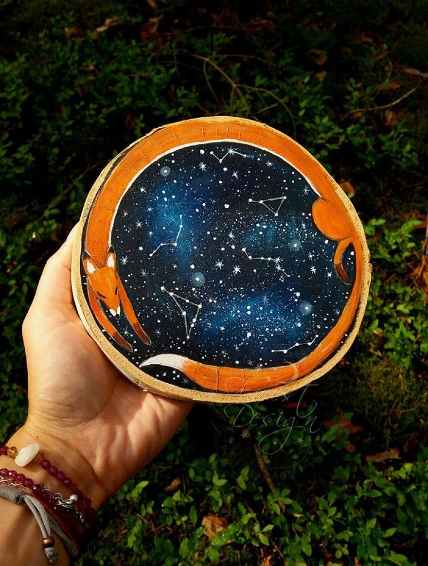 Magical Forest Inspired Paintings On Wood By Anna Aka Forest Design 20