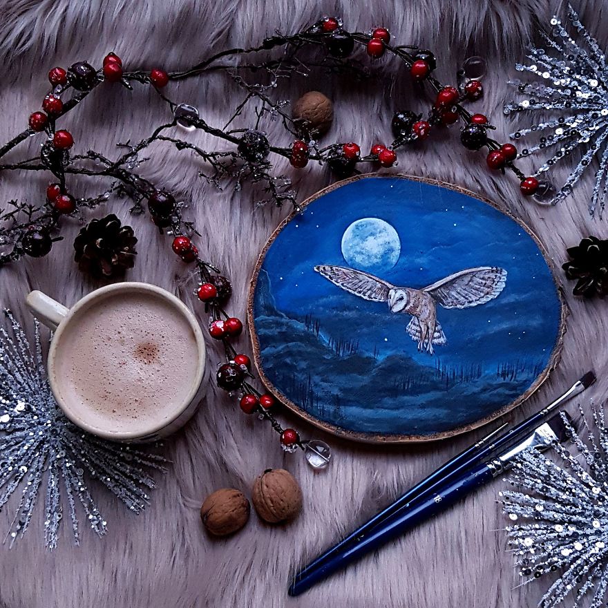 Magical Forest Inspired Paintings On Wood By Anna Aka Forest Design 28