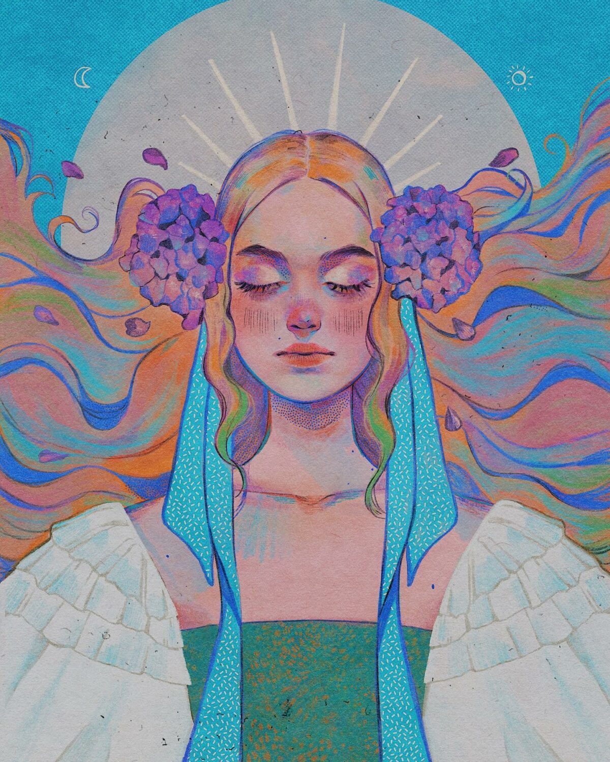 Surreal Traditional Painting Like Digital Portraits Of Ethereal Girls By Vitkaninn 11