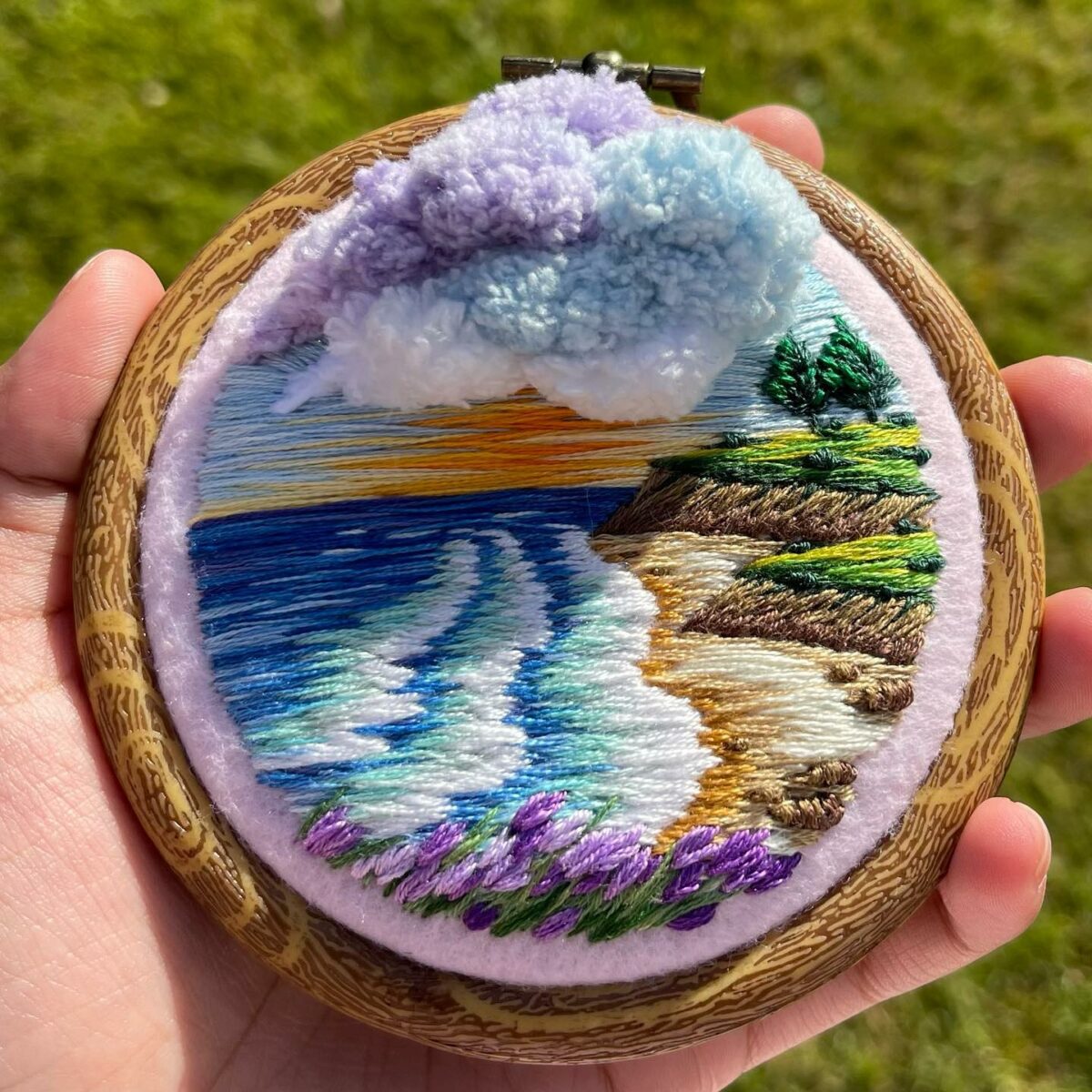 Gorgeous Embroidery Hoop Arts Of Natural Landscapes By Sew Beautiful 18