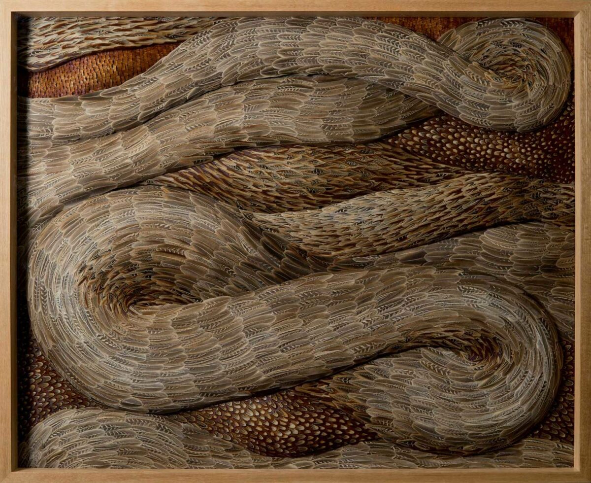Absolutely Stunning Serpentine Coiled Sculptures Made Of Found British Bird Feathers By Kate Mccgwire 12 1
